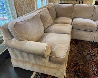 50. Ethan Allen Taupe 2pc Sectional (96" x 96" x 42" x 35"h)