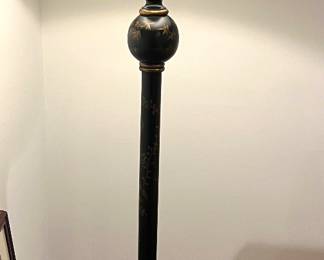 58. Black Chinoiserie Floor Lamp (68"h)