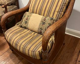 52. Rattan Chair w/ Cushions (32" x 30" x 36") (as is)