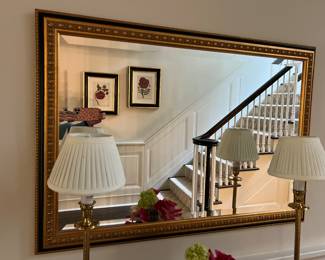 33. Beveled Mirror w/ Black & Gilt Frame (40" x 28")