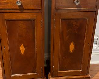 79. Pair of Vintage Nightstands w/ Shell Inlay (14.5" x 10.5" x 32")