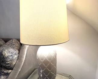 69. Pair of Green Urn Lamps (32")