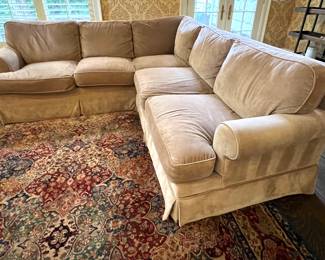 50. Ethan Allen Taupe 2pc Sectional (96" x 96" x 42" x 35"h)