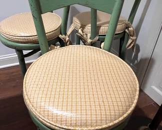 57. Set of 4 Vintage Green Side Chairs