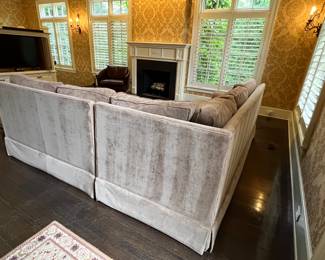 50. Ethan Allen Taupe 2pc Sectional (96" x 96" x 42" x 35"h)