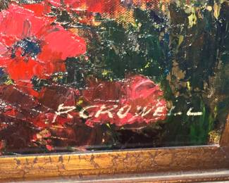 66. Signed Oil on Canvas of Poppy Field by R. Crowell (30" x 34")