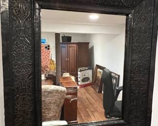 75. Mirror w/ Black Embossed Frame (22" x 26")