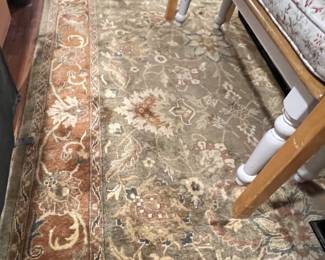 121. Sage Green & Brown Area Rug (5'10" x 8'8")