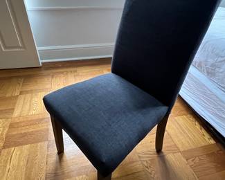 27. Dark Blue Linen Side Chair
