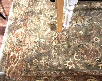 121. Sage Green & Brown Area Rug (5'10" x 8'8")
