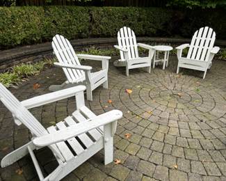 122. 4 White Polywood Adirondack Chairs