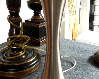 62. Silver Contemporary Lamp (26")