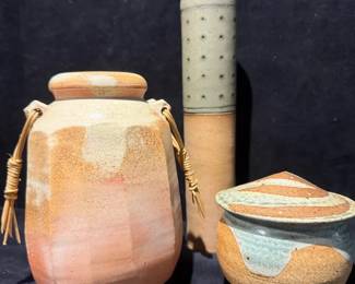 Signed Hand Built Stoneware Pottery