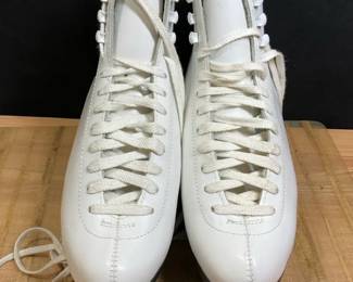 White Leather Ice Skates MK Sheffield Steel