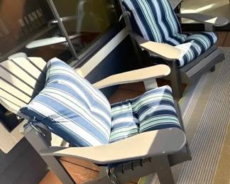 Two Wood Adirondack Chairs