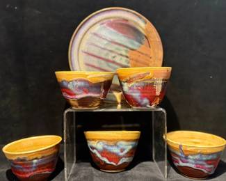 Signed Stewart Hand Thrown Pottery