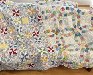 Vintage Quilts Pinwheel Block Double Wedding Ring