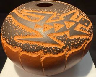 Acoma Lizard Design Sgraffito Bowl