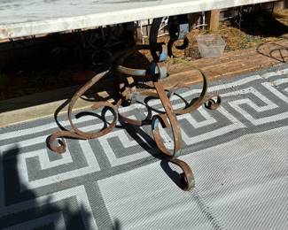 Large Iron Base with Stone Top