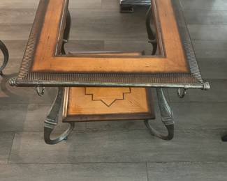 End table w/ glass top: 26" x 26" x 24" tall