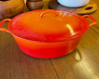 Large cast iron and enamel dutch oven from Belgium 