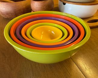 Set of six early Crate and Barrel nesting bowls 