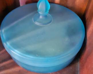 blue dish with lid