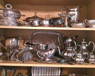 A selection of plated serving pieces 