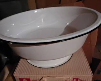 unique enamel bowl with foot
