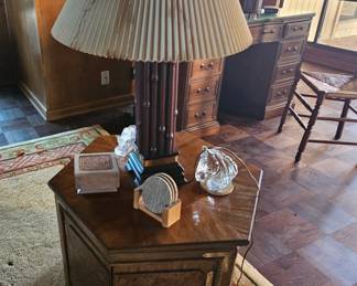 retro table and lamp