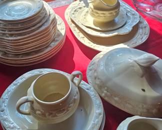 Vintage cream dishes, lot