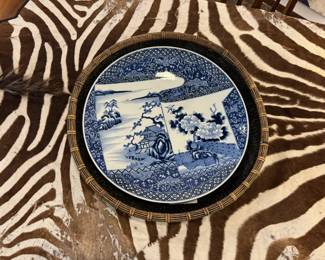 large chinoiserie charger, ming style basket