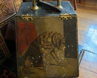 Antique English Decoupage Scuttle Box~$95.00