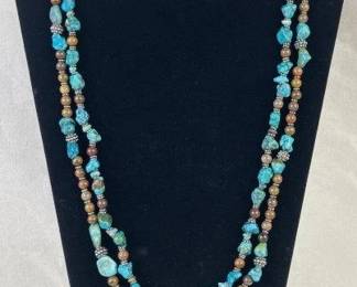 Turquoise beaded necklace