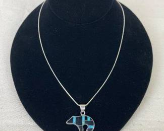 Native American Onyx and Opal Bear
