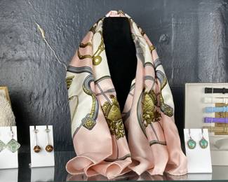 Hermes Scarf, Italian Beaded Handbag.