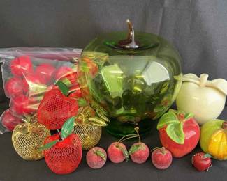 Large Green Glass Apple , Metal , Ceramic , Plastic Apples Decor