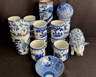 Blue / White Japan Ceramic Cups * Vase * Bowl and more