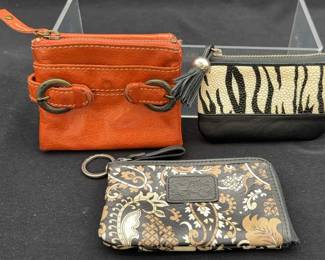 Unique Leather Fossil Wallet & Coin Purse * Zebra Print Coin Purse,