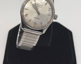 Wyler Incaflex Silver Tone Metal Stretch Band Watch * Working