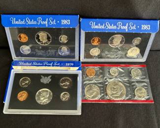 4 U.S Mint Proof Sets 1970 , 1978 , 1983