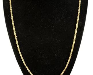 14K Yellow Gold Twist Chain 24” Necklace * 18.17g