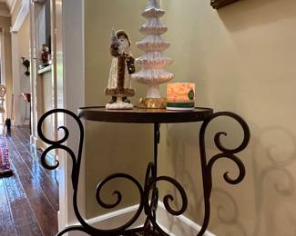 Scrolled metal accent table