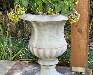Concrete garden urn