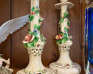 Vintage Capodimonte Candlesticks