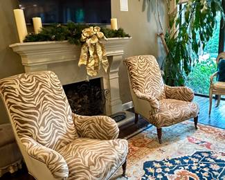 Zebra print accent chairs