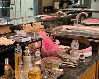 Women's perfumes, bottles, beauty accessories