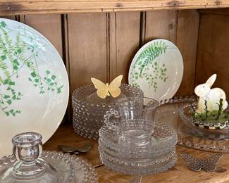 LOT'S of clear glass Candlewick!