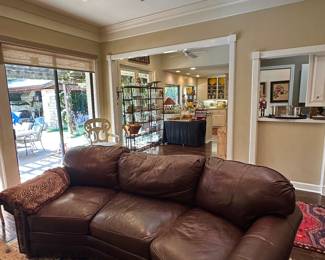 King Hickory Leather curved sectional