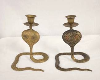 Brass Snake Candle Holders